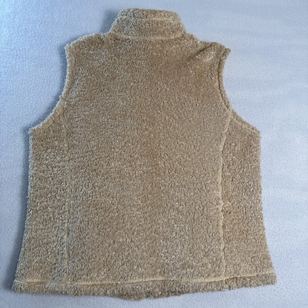 Cabelas Polartec Fleece Vest Womens Medium Tan Beige Full Zip High Pile L19VT110 - Picture 7 of 9